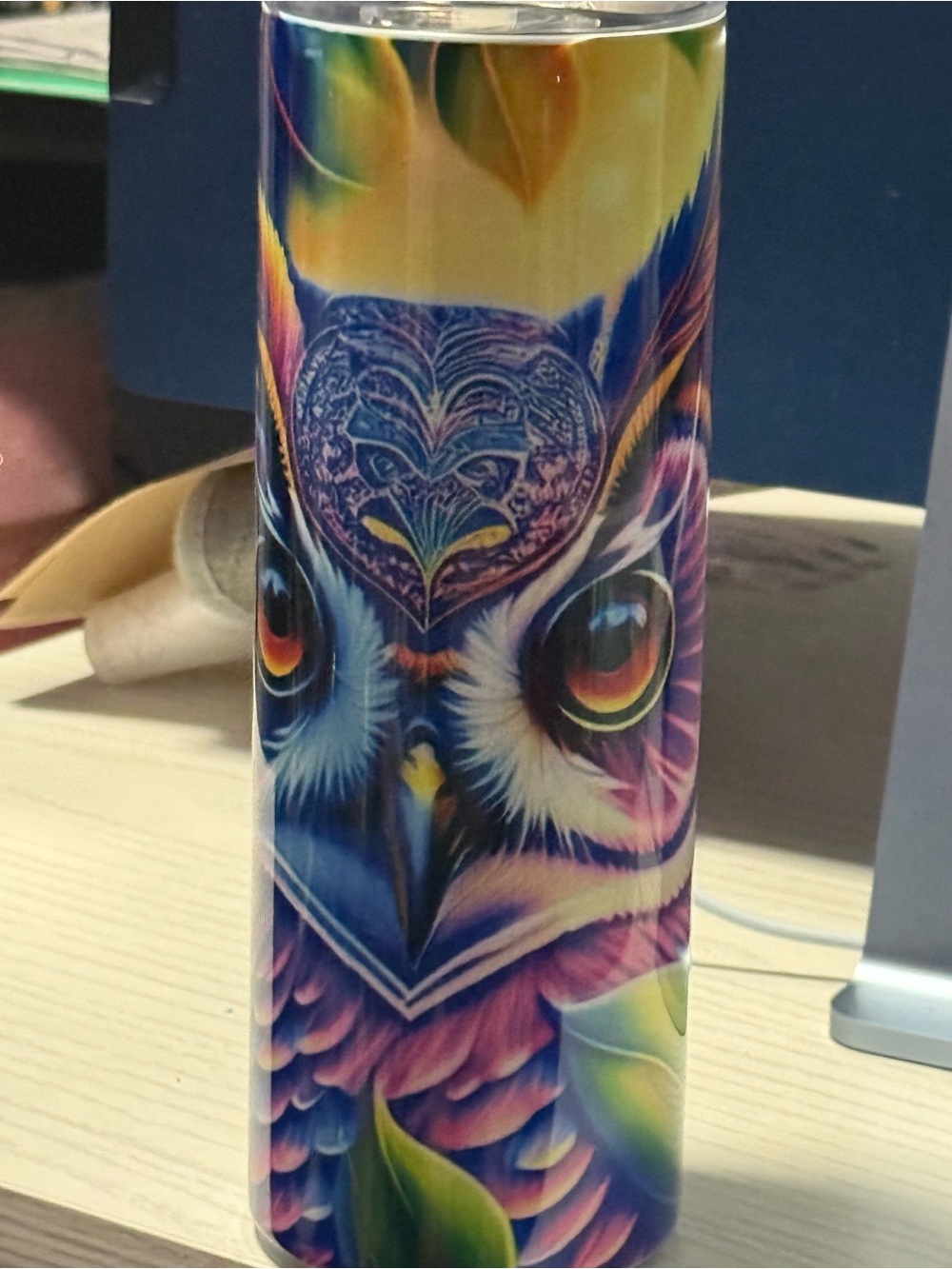 Vibrant Owl Art Print - Multicolor Home Wall Art